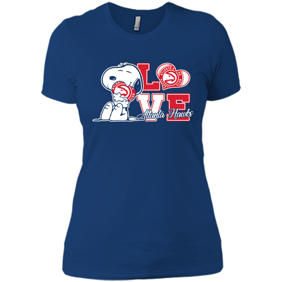 Snoopy loves NBA Atlanta Hawks - Ladies' Boyfriend T-Shirt