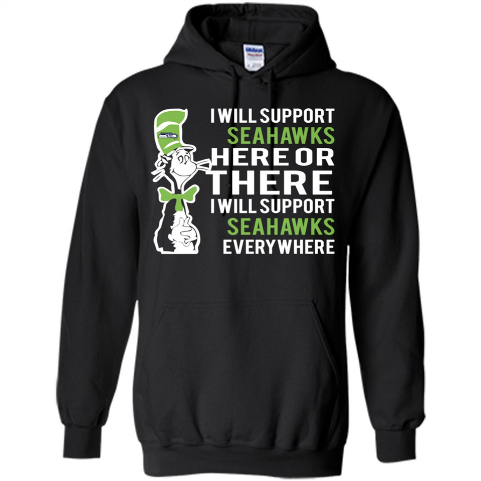Shirt For Dr Seuss Cat And Seattle Seahawks Fans - Hoodie