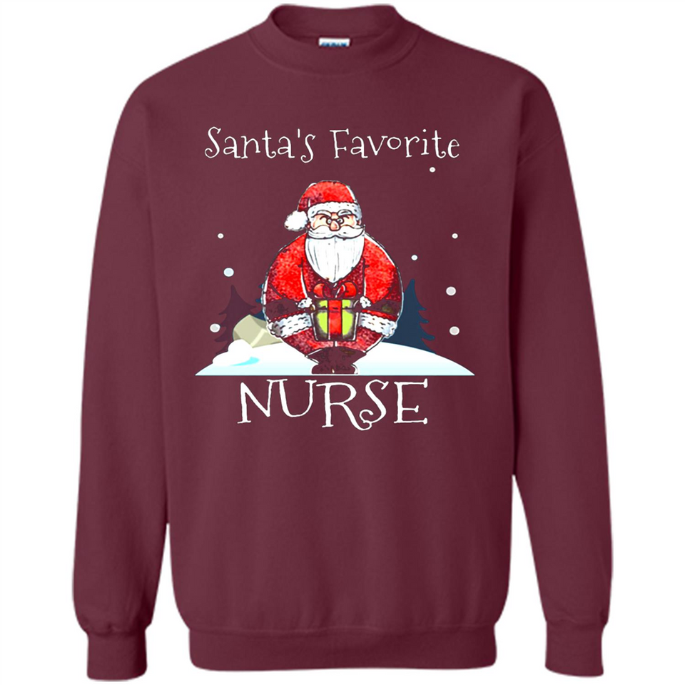 Funny Christmas Nurse Shirt, Santa_s Favorite Nurse - Sweatshirt