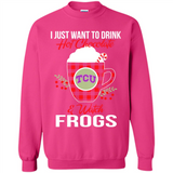 I Just Want To Drink Hot Chocolate & Watch TCU Horned Frogs Ugly Christmas Sweater PINGPONG