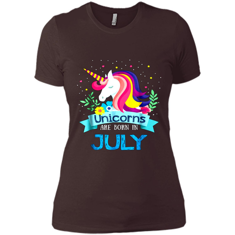 Unicorns are born in July Birthday Rainbow Gift Ladies Custom