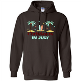 Christmas In July Shirt Surfing Palm Trees Surfboard - Hoodie