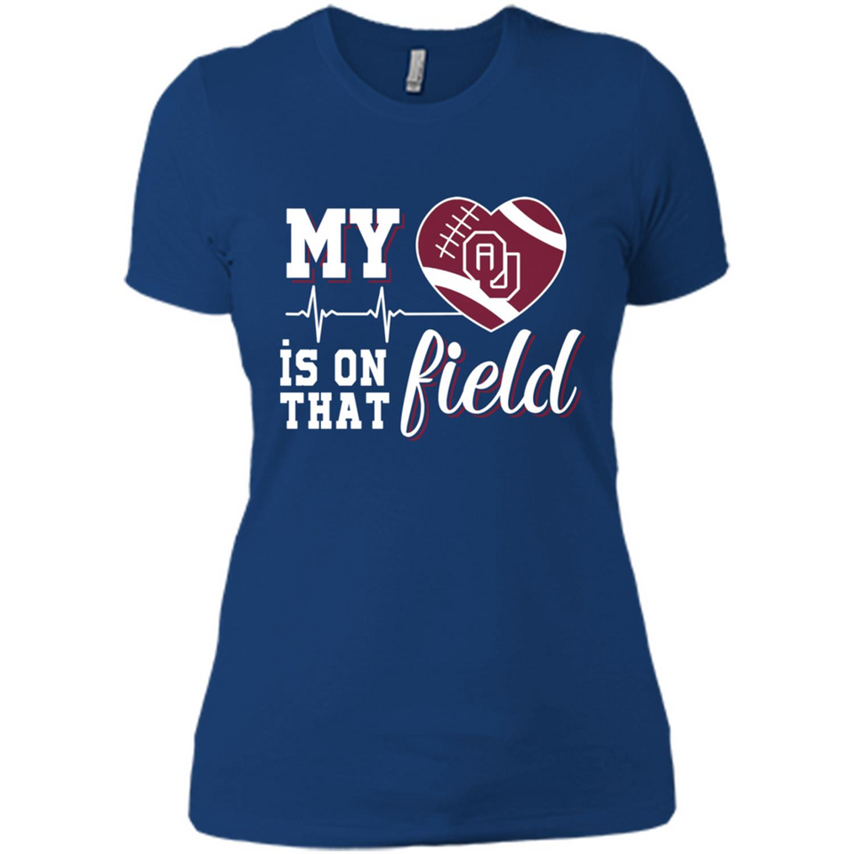 Oklahoma Sooners Football My Heart is on that Field - Ladies' Boyfriend T-Shirt