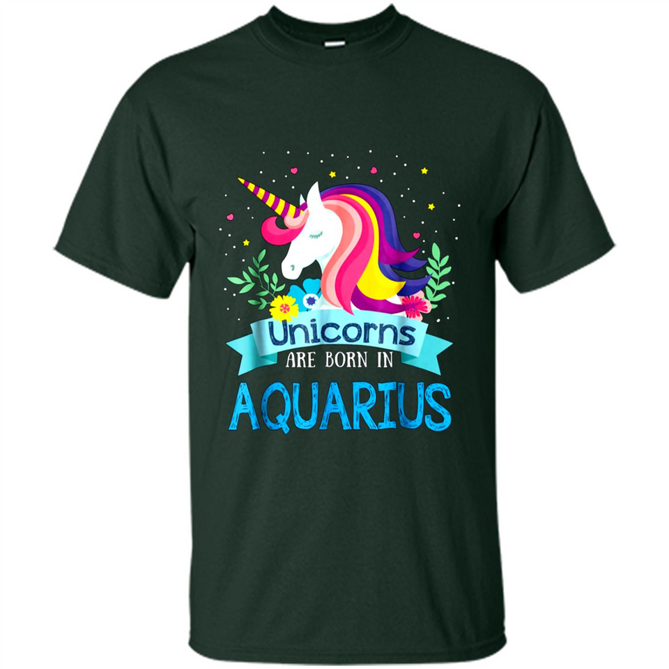 Unicorns are born in Aquarius Birthday Rainbow Gift Custom Ultra Cotton
