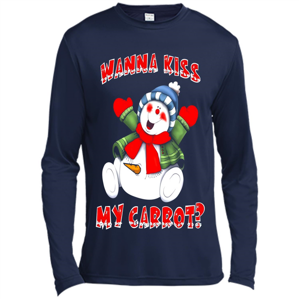 Snowman Wanna Kiss My Carrot Christmas - Canvas Long Sleeve T-Shirt