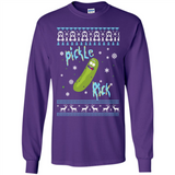 Rick and Morty Pickle Rick Ugly Christmas Sweater - Long Sleeve T-Shirt