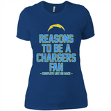 Reasons to be a Los Angeles Chargers Fan Complete List on Back - Ladies' Boyfriend T-Shirt