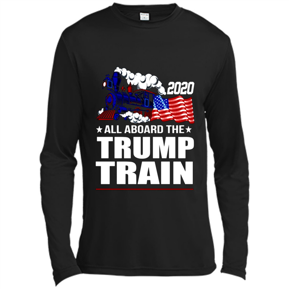 All Board The Trump Train 2020 Patriotic U.S Flag pingpong - Canvas Long Sleeve T-Shirt