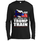 All Board The Trump Train 2020 Patriotic U.S Flag pingpong - Canvas Long Sleeve T-Shirt