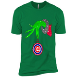 GRINCH HAND HOLDING CHICAGO CUBS GLITTER CHRISTMAS PINGPONG