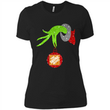 Grinch hand holding Logo HomeDepot Glitter Christmas - Ladies' Boyfriend T-Shirt