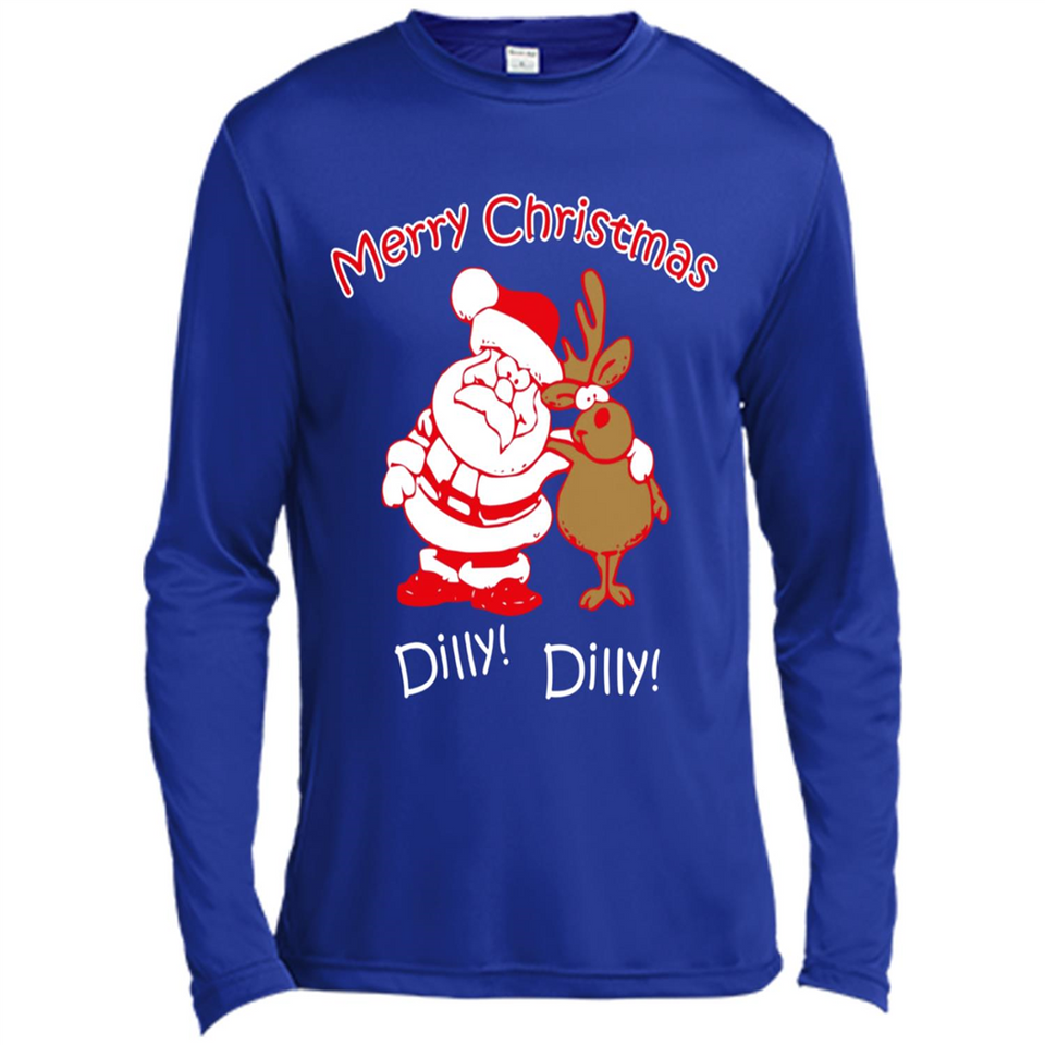 Christmas T-Shirt Santa And Reindeer Dilly Dilly - Canvas Long Sleeve T-Shirt