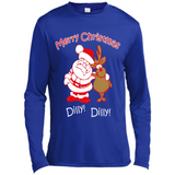 Christmas T-Shirt Santa And Reindeer Dilly Dilly - Canvas Long Sleeve T-Shirt
