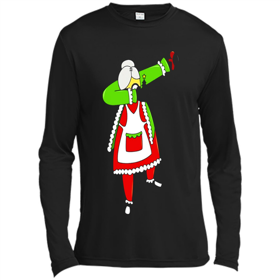 Funny Dabbing Mrs. Santa Claus Christmas Dab - Canvas Long Sleeve T-Shirt