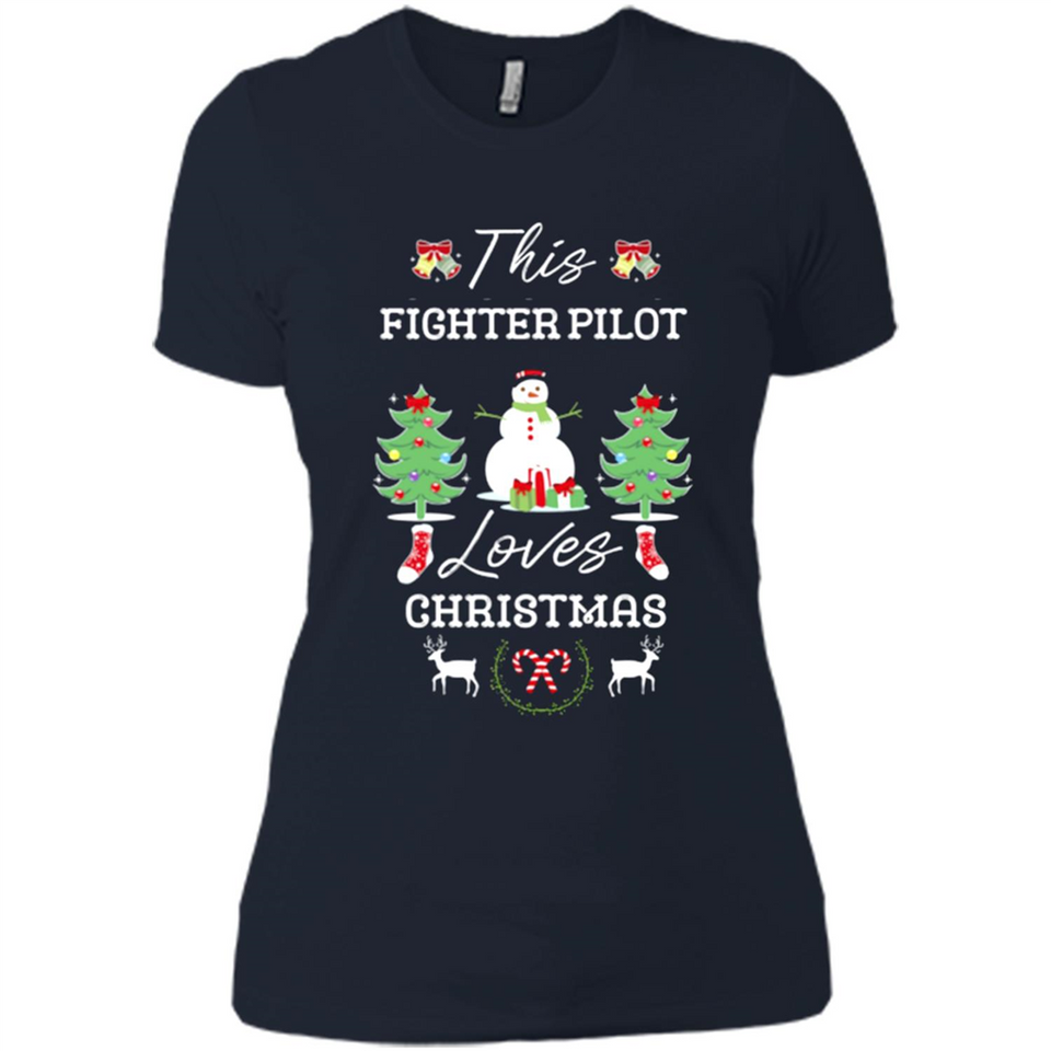 This Fighter Pilot Loves Christmas Tree Shirt with Snowman