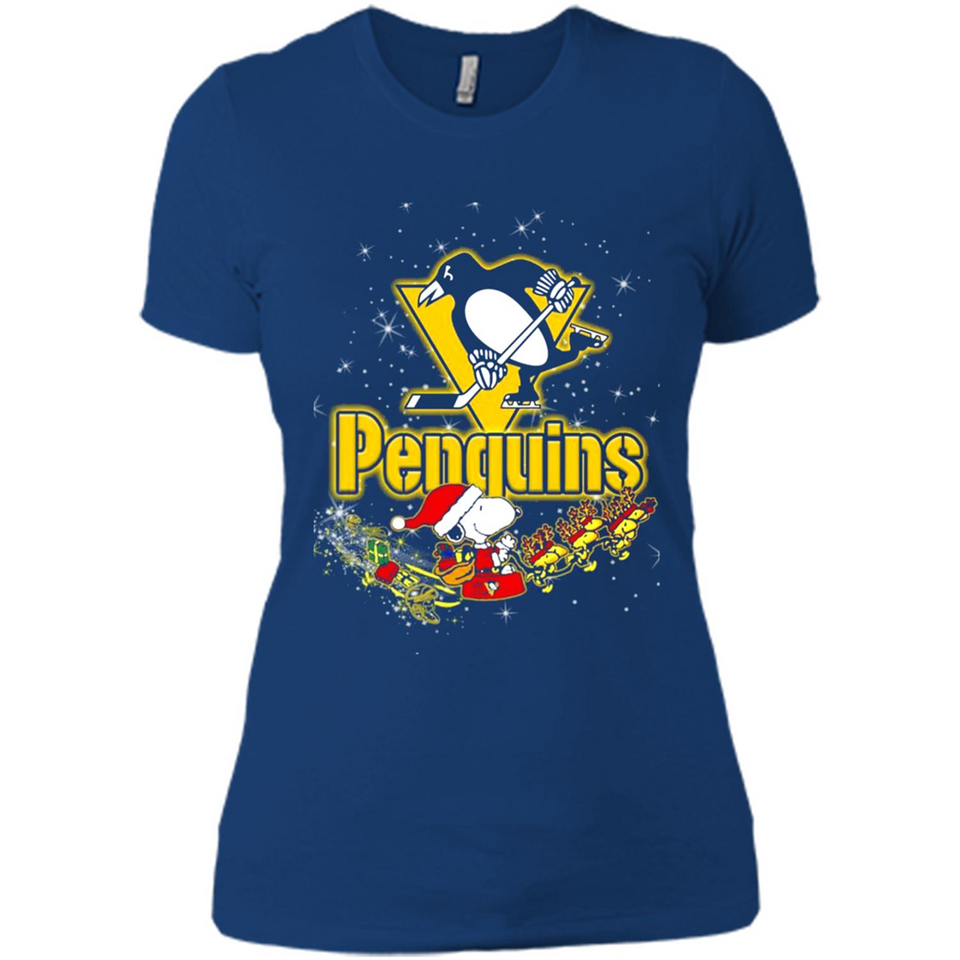 Snoopy Christmas Pittsburgh Penguins - Ladies' Boyfriend T-Shirt