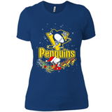 Snoopy Christmas Pittsburgh Penguins - Ladies' Boyfriend T-Shirt