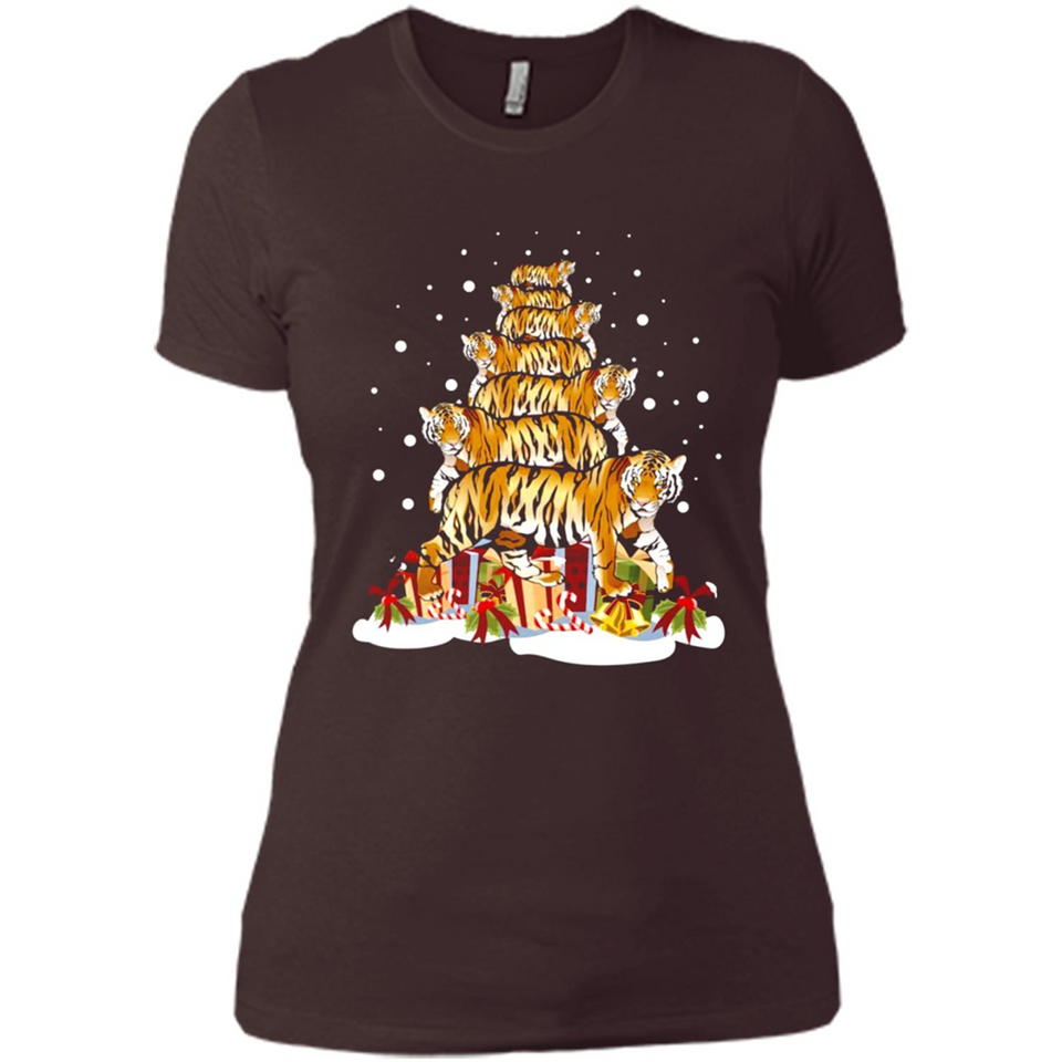 Tiger Christmas Tree Funny Merry Christmas - Ladies' Boyfriend T-Shirt