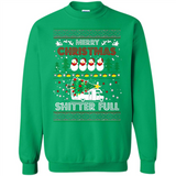 Merry Christmas Shitter Full Christmas Tree Snowman Sweater PINGPONG - Sweatshirt