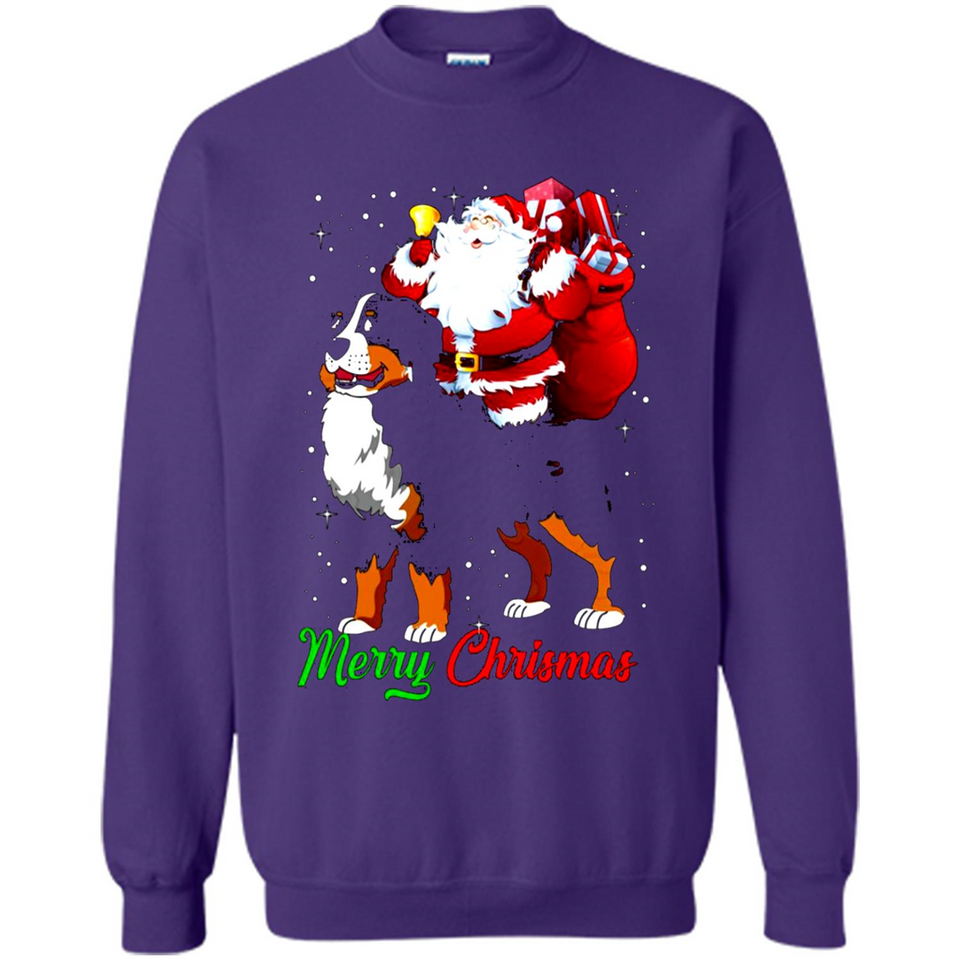 Merry Christmas Santa Claus With Big Dog sweater PINGPONG