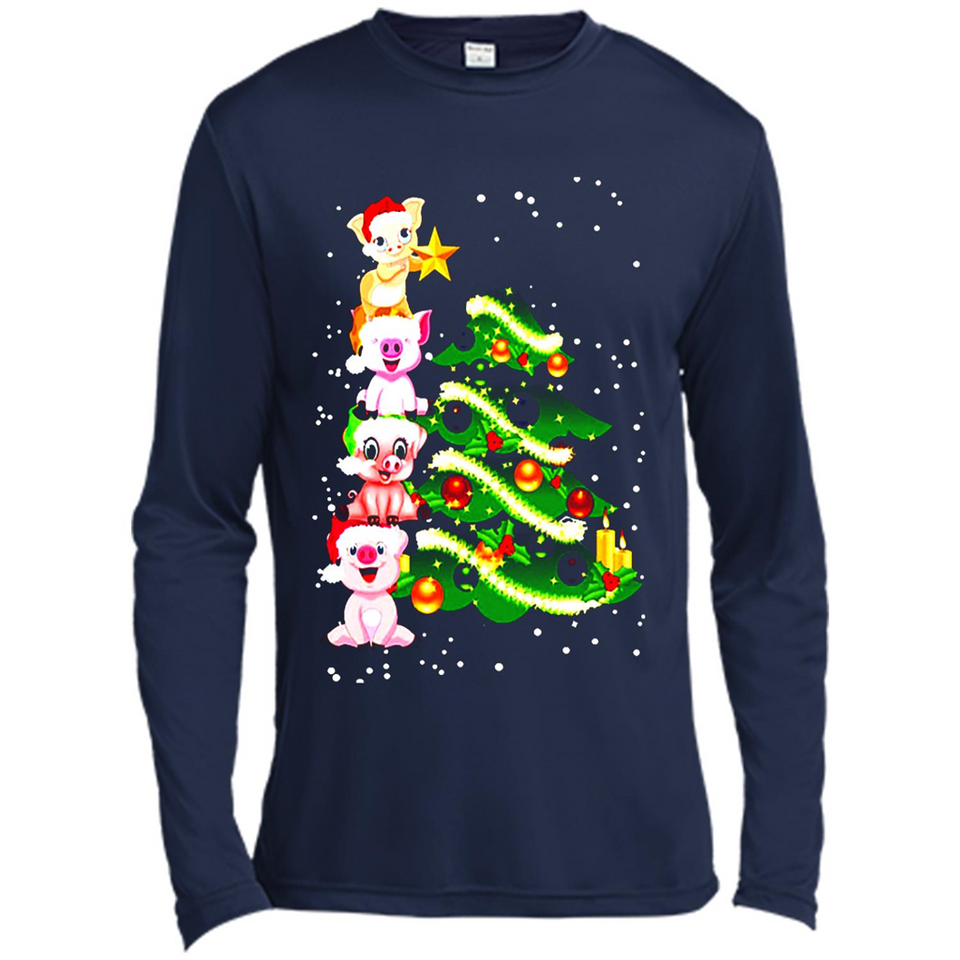 Pigs Christmas T Shirt PINGPONG - Canvas Long Sleeve T-Shirt