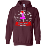 Christmas In July Flamingo Snow Globe Santa Hat - Hoodie