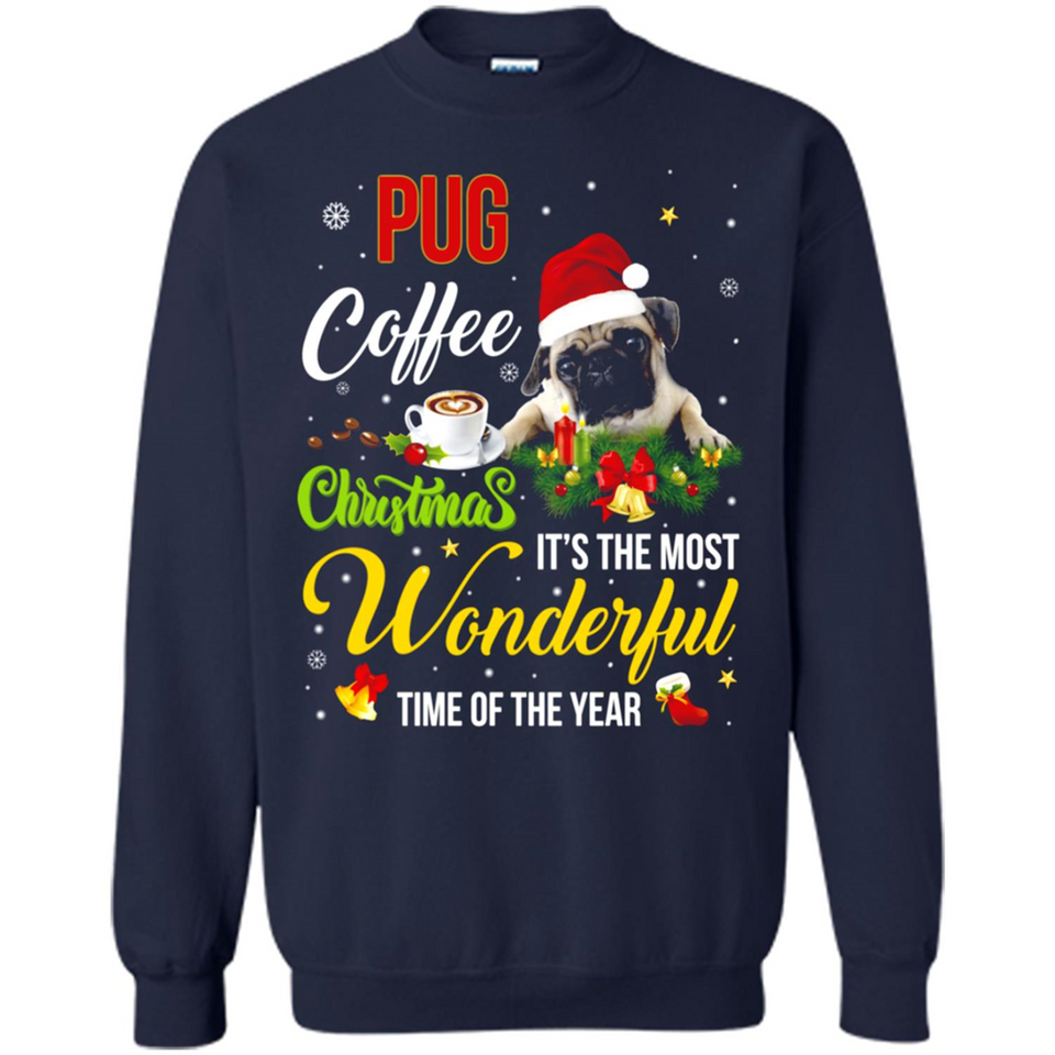 Pug Coffee Wonderful Christmas