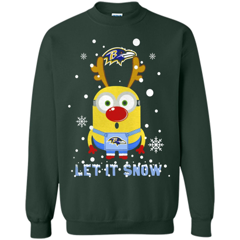 Minion Baltimore Ravens Ugly Christmas Sweater Let it Snow - Sweatshirt