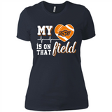 Oklahoma State Cowboys Football My Heart is on that Field - Ladies' Boyfriend T-Shirt