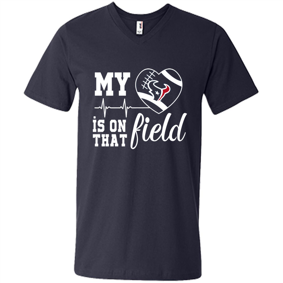 Houston Texans Football My Heart is on that Field - Men's V-Neck