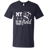 Houston Texans Football My Heart is on that Field - Men's V-Neck