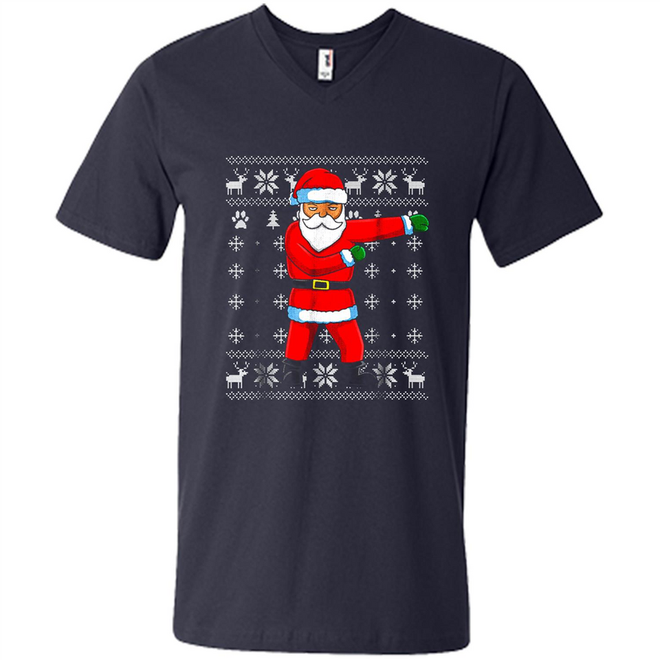 Flossing Santa Christmas Ugly Sweater Style Pajama Xmas Gift - Men's V-Neck