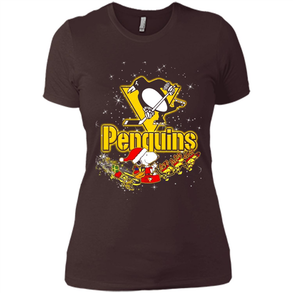 Snoopy Christmas Pittsburgh Penguins - Ladies' Boyfriend T-Shirt