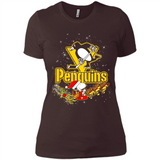Snoopy Christmas Pittsburgh Penguins - Ladies' Boyfriend T-Shirt