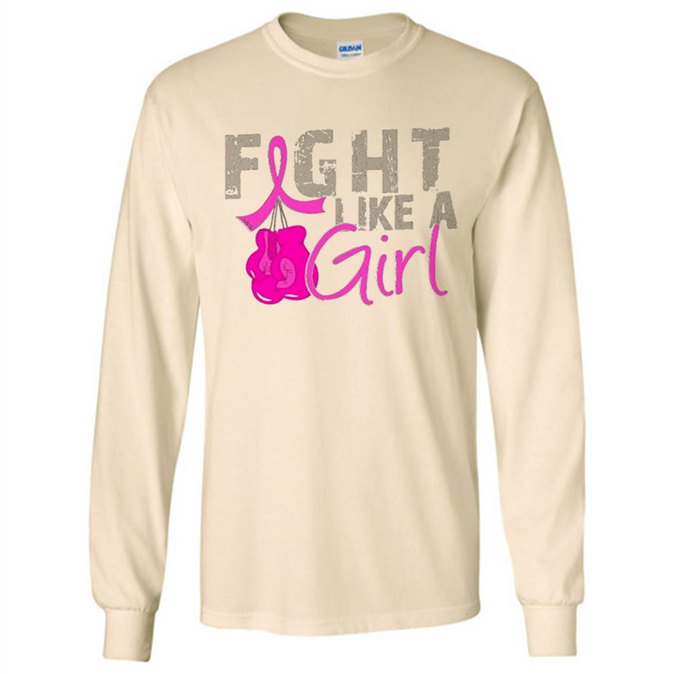 Fight Like A Girl Breast Cancer Awareness - Long Sleeve T-Shirt