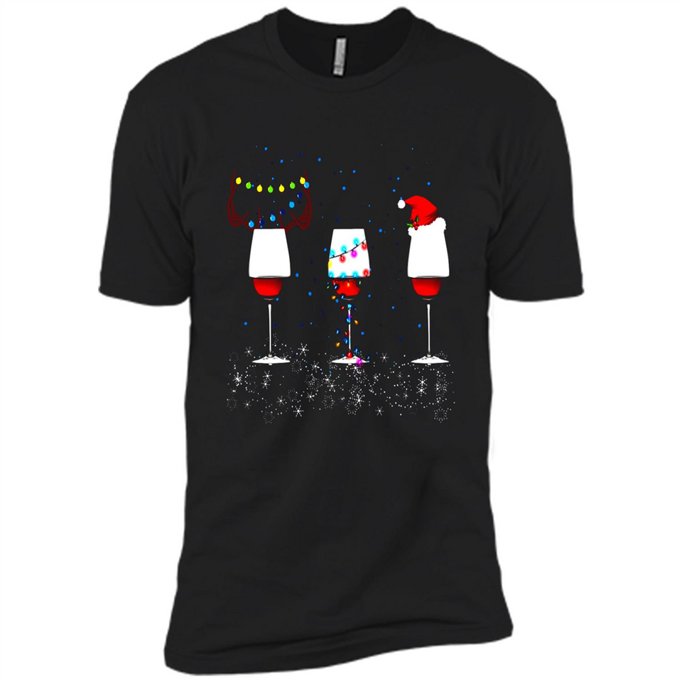 Christmas Red Wine Funny Merry Xmas Sweatshirt - Premium Short Sleeve T-Shirt