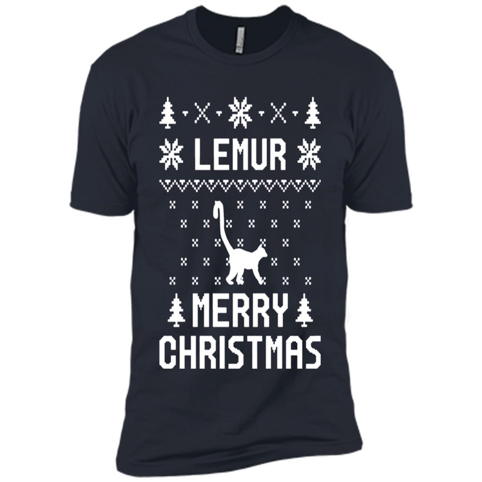 Vintage Tee For Women Men Graphic Shirts Lemur Ugly Christmas Sweater - Premium Short Sleeve T-Shirt