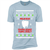 Molar bear fighting against enamel cruelty Christmas - Premium Short Sleeve T-Shirt