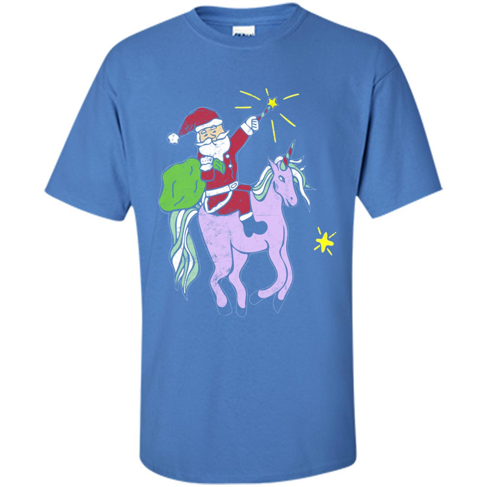 Distressed Retro Santa Riding Unicorn - Shirt