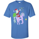 Distressed Retro Santa Riding Unicorn - Shirt