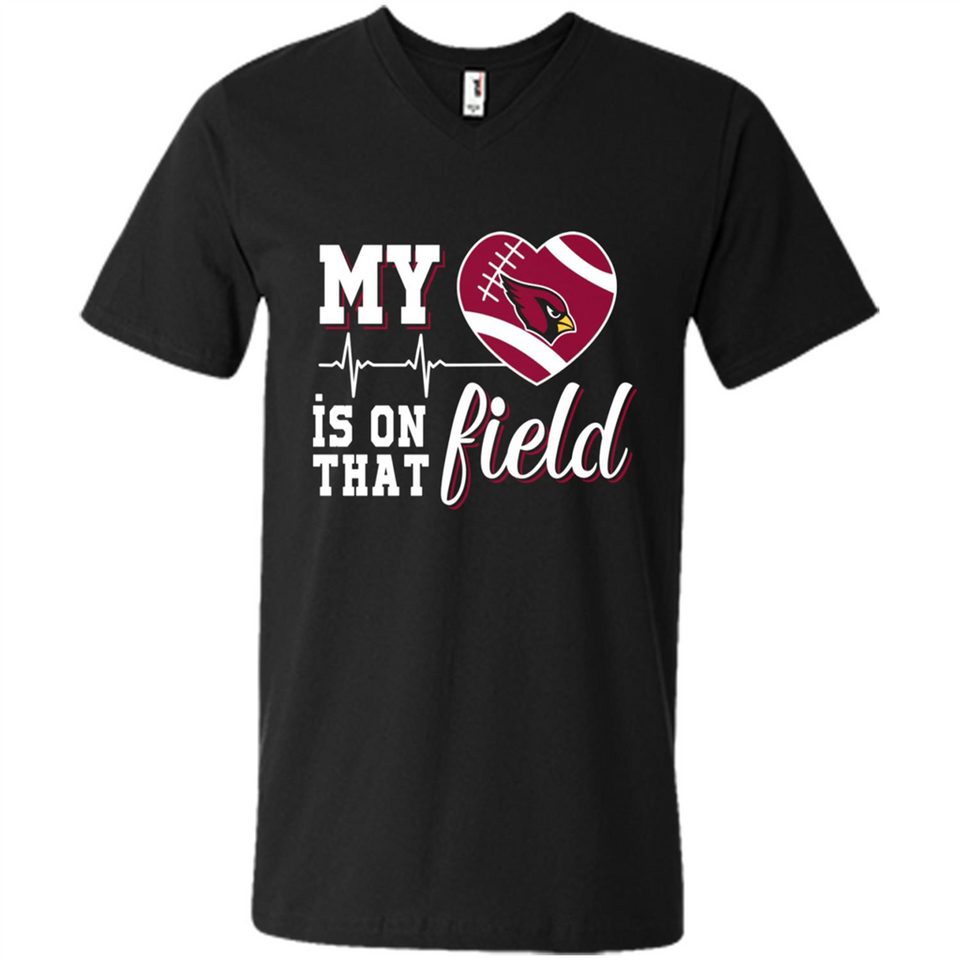 Arizona Cardinals Football My Heart is on that Field - Men's V-Neck