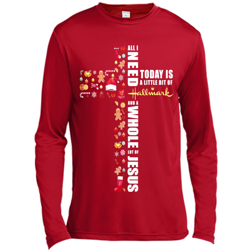 All I need today is a little bit of Hallmark and a whole lot of Jesus - Canvas Long Sleeve T-Shirt