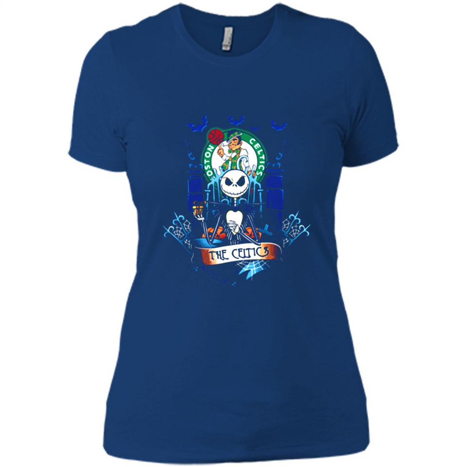 Boston Celtics Halloween The Nightmare Before Christmas - Ladies' Boyfriend T-Shirt