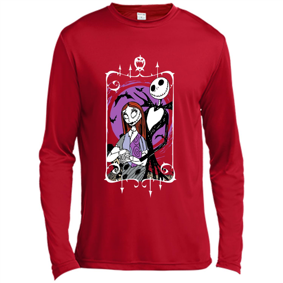 Disney Nightmare Before Christmas Jack And Sally T-Shirt - Canvas Long Sleeve T-Shirt