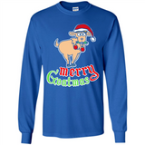 Christmas Merry Goatmas Goat Shirt Santa Hat - Long Sleeve T-Shirt