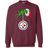 Fantastic Pittsburgh Steelers Glitter Grinch Monogram Ornament Christmas Gift - Sweatshirt