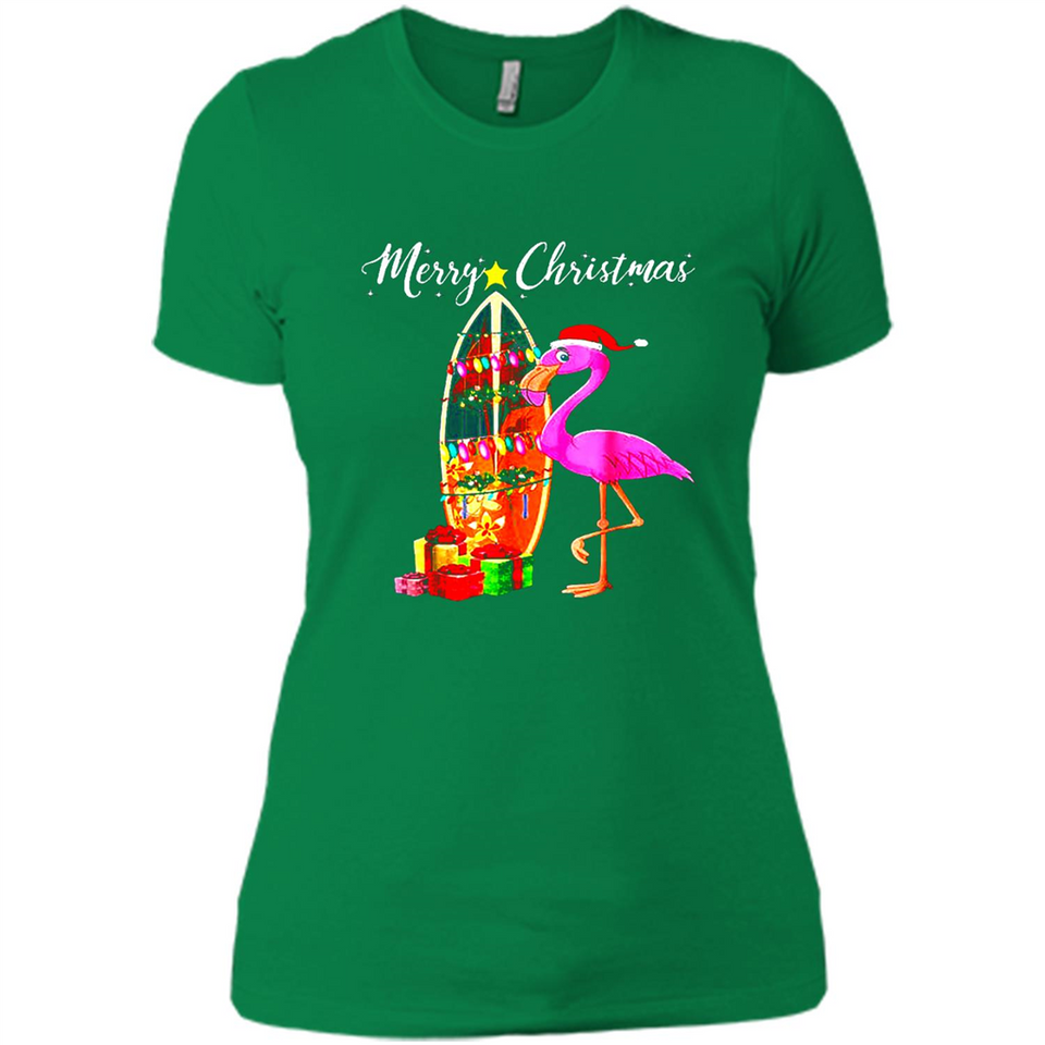Flamingo Christmas Shirt, Merry Christmas Shirt , Flamingo - Ladies' Boyfriend T-Shirt