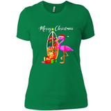 Flamingo Christmas Shirt, Merry Christmas Shirt , Flamingo - Ladies' Boyfriend T-Shirt
