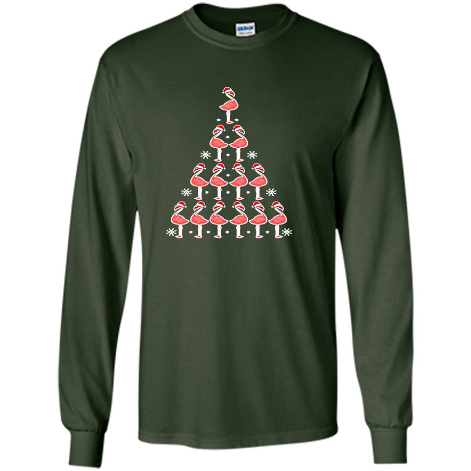 Flamingo Christmas Tree Flamingo - Long Sleeve T-Shirt