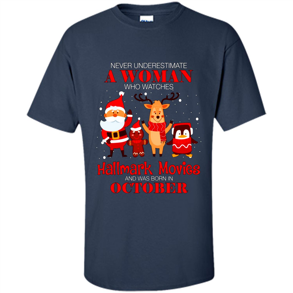 Never Underestimate An October Woman Watches Hallmark Movies Sweatshirt PINGPONG